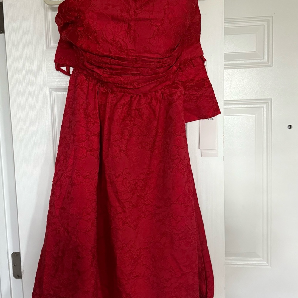 Elegant Red Corset Lace Dress